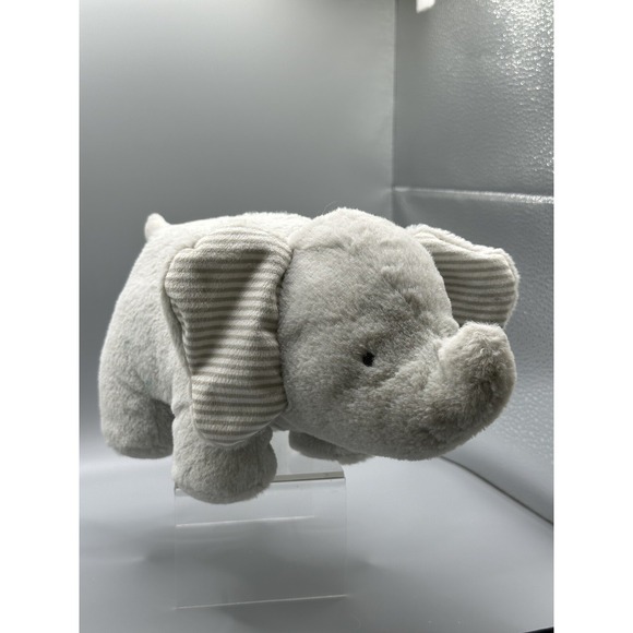 Carter's Other - Carter's Elephant Musical Plush Wind Up Gray Stripe 9" Stuffed Animal Grey Works